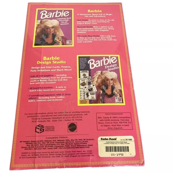 Earring Magic Barbie With Software Pak Radio Shack Exclusive 1992 Mattel - Picture 5 of 7